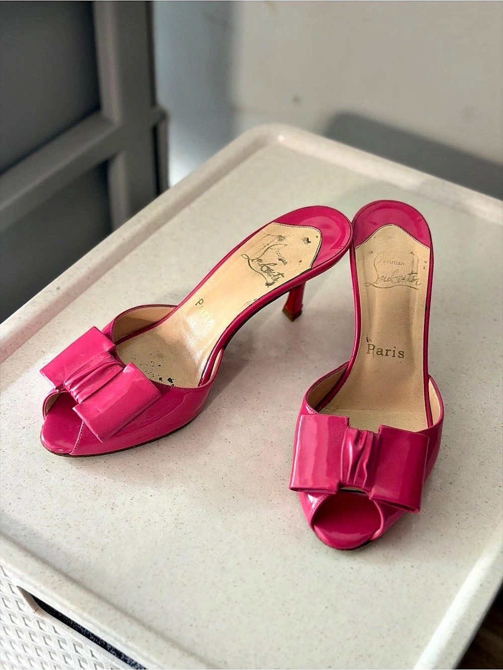 Christian Louboutin Pink Bow Heels